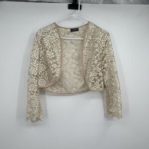 Womens Floral Lace Bolero Shrug Cropped Cardigan Fairy Whimsical VTG Wedding